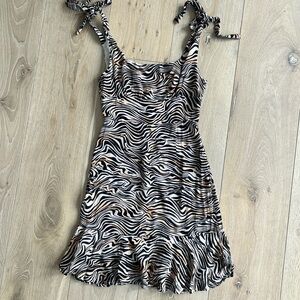 L*Space Zebra Print Dress with Tie Straps
